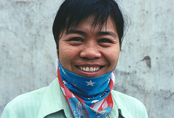 Woman worker at ceramics factory